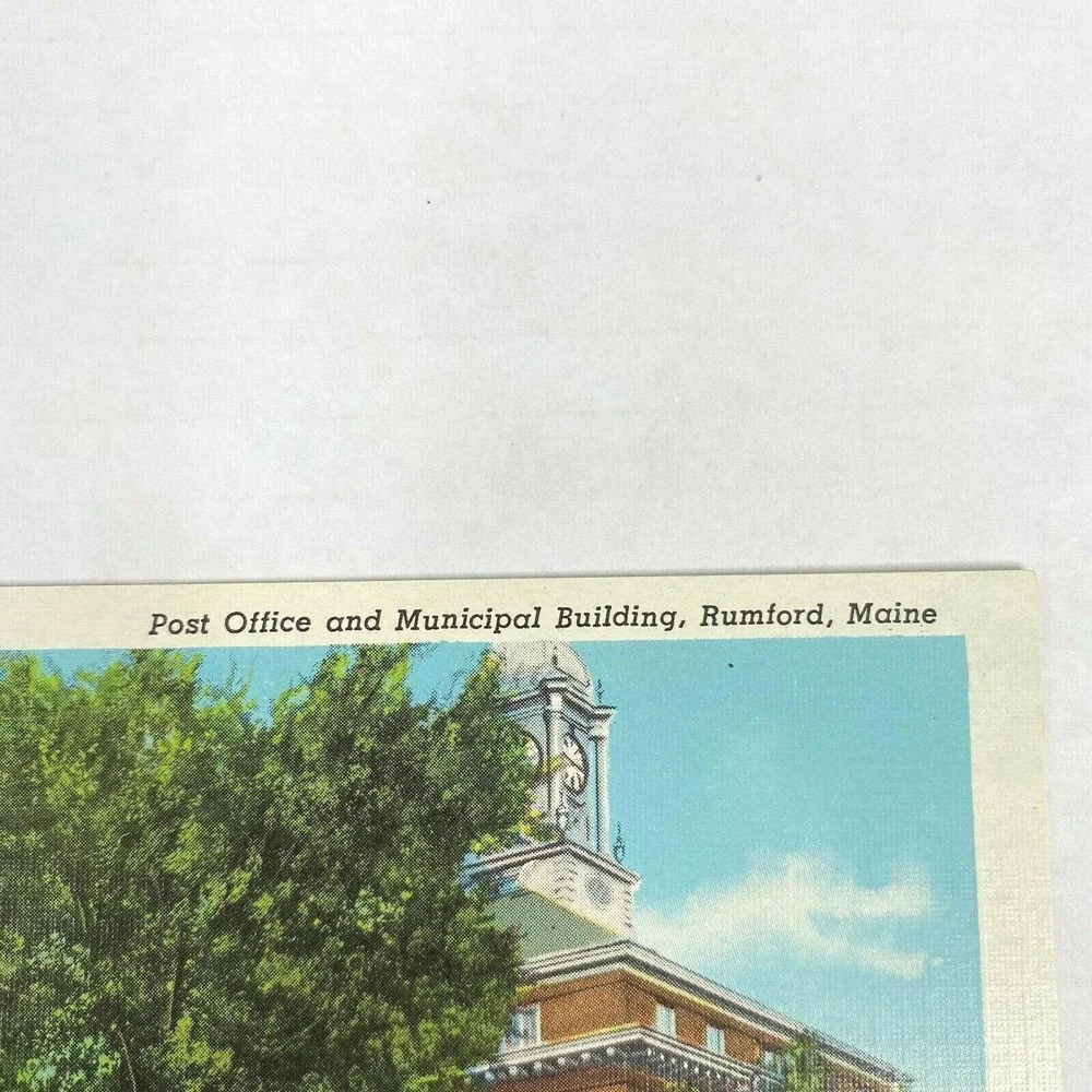 Vintage Postcard Rumford Maine Post Office New England Travel‎ USA Unposted